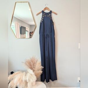 Derek Lam 10 Crosby  Navy Flared Jumpsuit Size 6